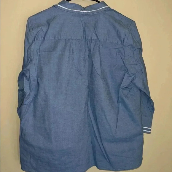 Bob Mackie Wearable Art Western Style Embroidered Button Down Shirt Large Blue - Picture 3 of 3